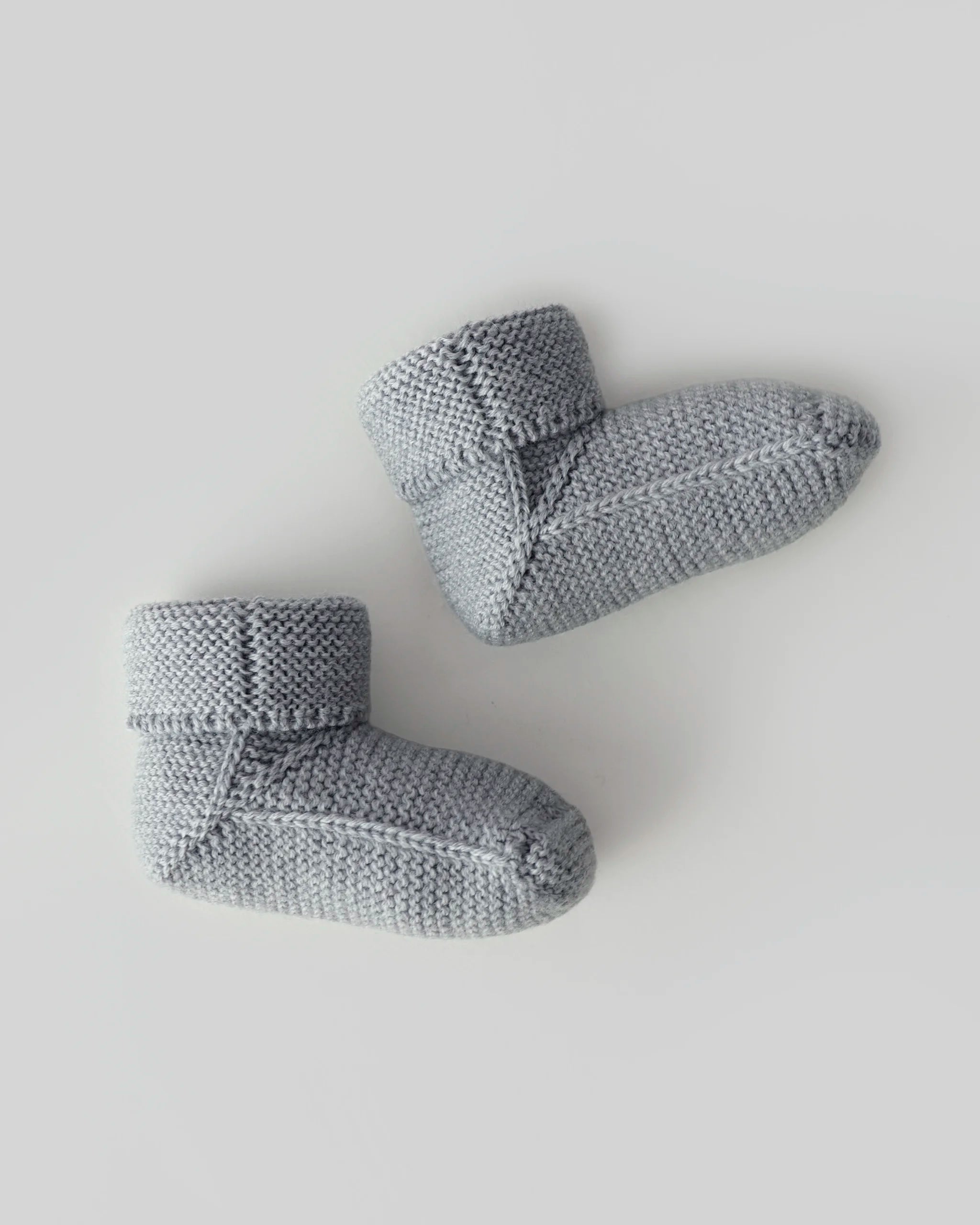 Merino Strickschühchen Baby - Sky Grey