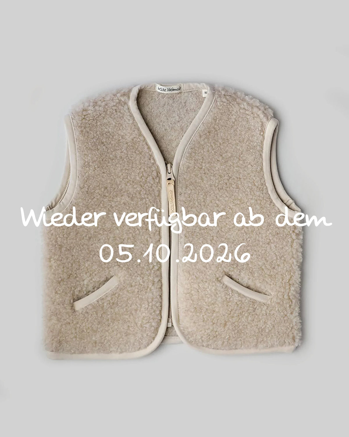 Damen Wollplüschweste - Beige
