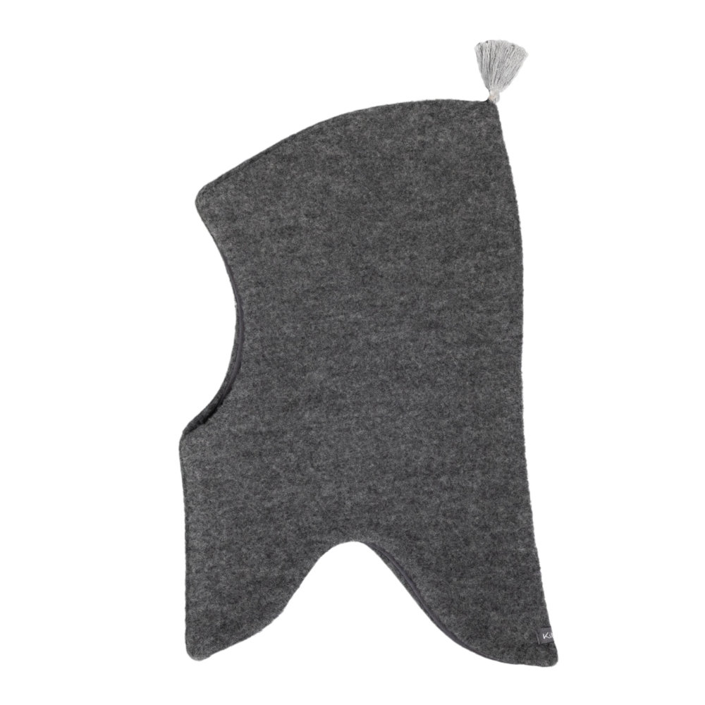 Schalmütze aus Merino-Schurwolle in Grey/Dark Grey.