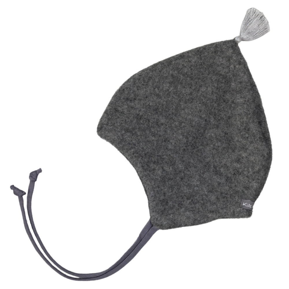 Babymütze aus Merino Schurwolle in Grey/Dark Grey.