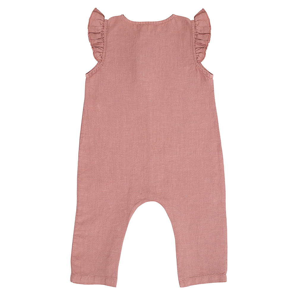 Overall  Volant Leinen Dusty Rose