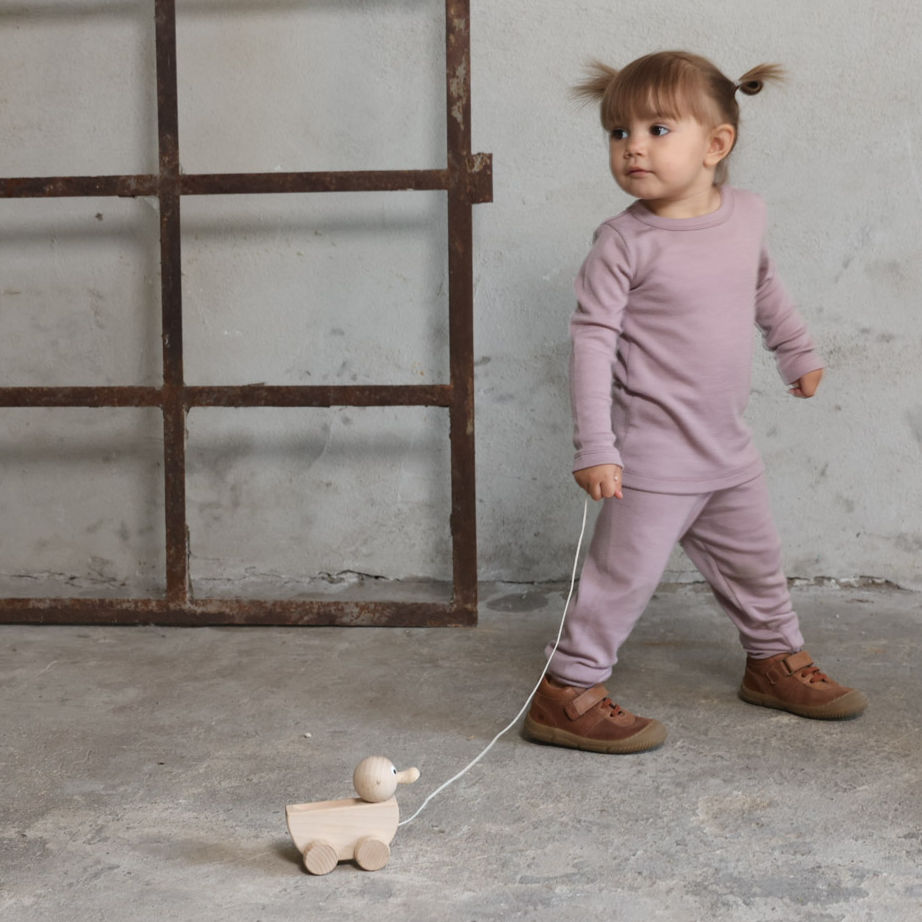 Leggings aus Merino-Schurwolle für Kinder in Dusty Violet